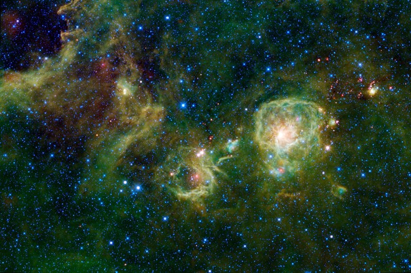A molecular cloud, from which solar systems may form
