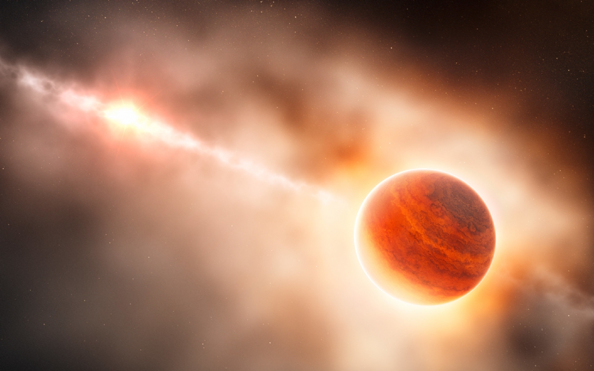 A gas giant forming in the disc around a young star