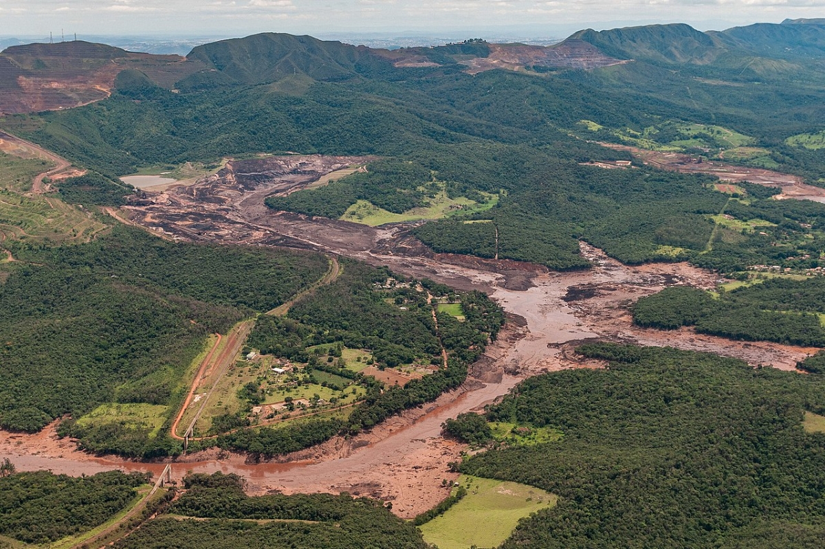 Mudflow from the Brumadinho dam disaster, Jan 2019