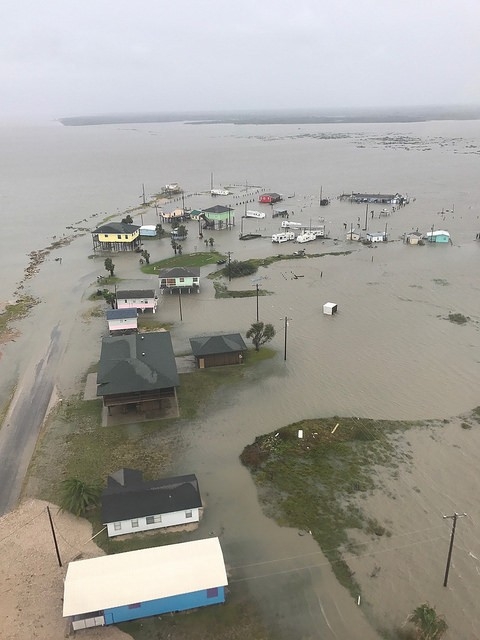 Coastal areas of Texas flooded by Hurricane Harvey