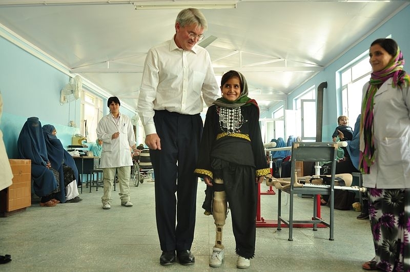 Afghan child injured by a landmine