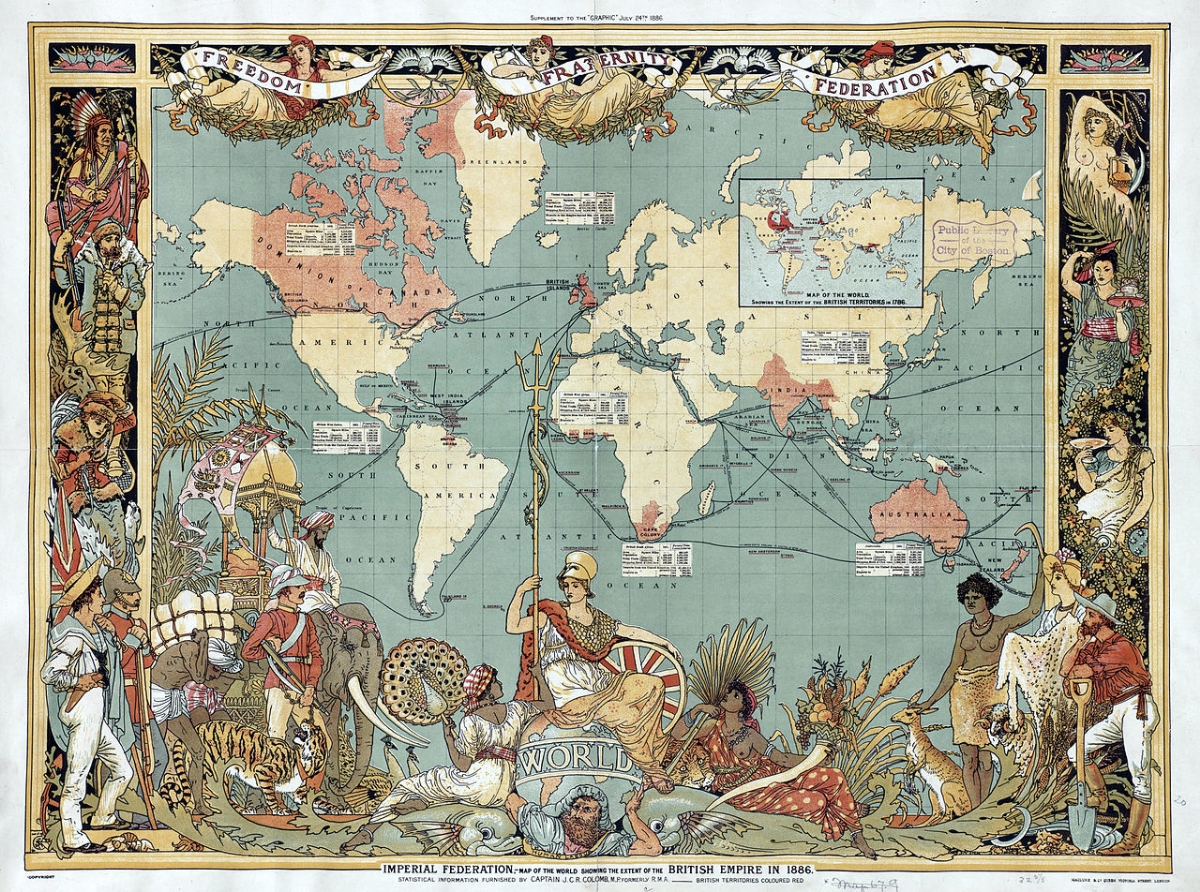 A map of the British Empire in 1886