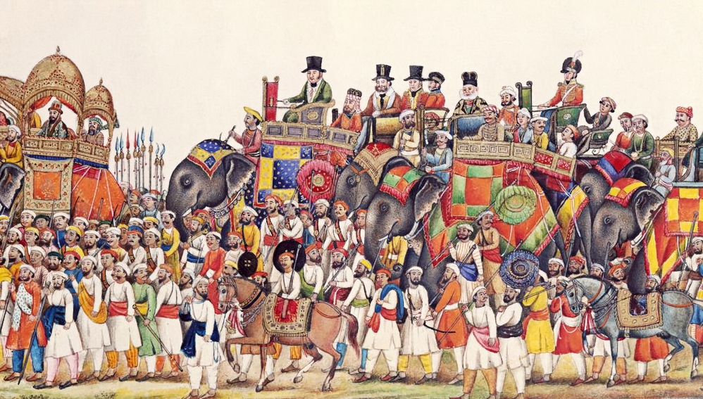 The Mughal Emperor leads a procession