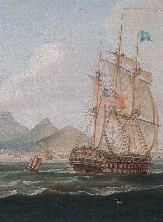 British East Indiamen ships off Cape Town in 1819