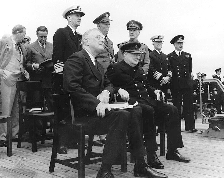 Roosevelt meets Churchill in 1941, during World War II