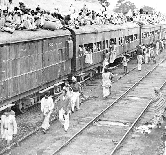 A refugee train in the Punjab, following partition