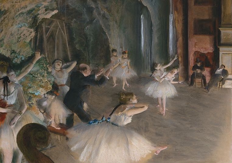 The Rehearsal of the Ballet Onstage by Edgar Degas