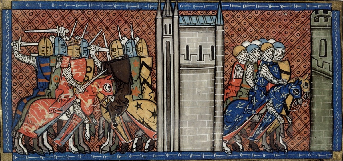 A 14th-century illustration of the First Barons' War