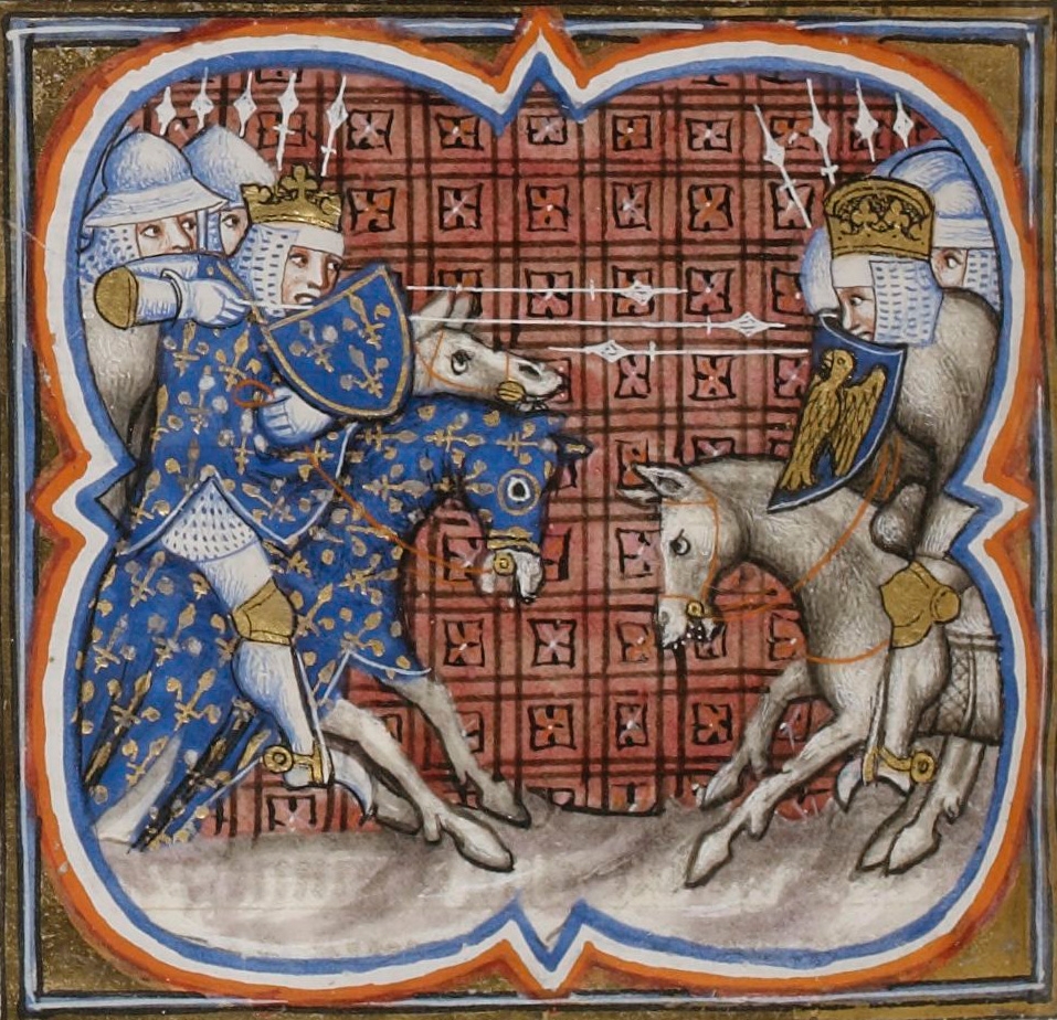 A 14th-century illustration of the Battle of Bouvines