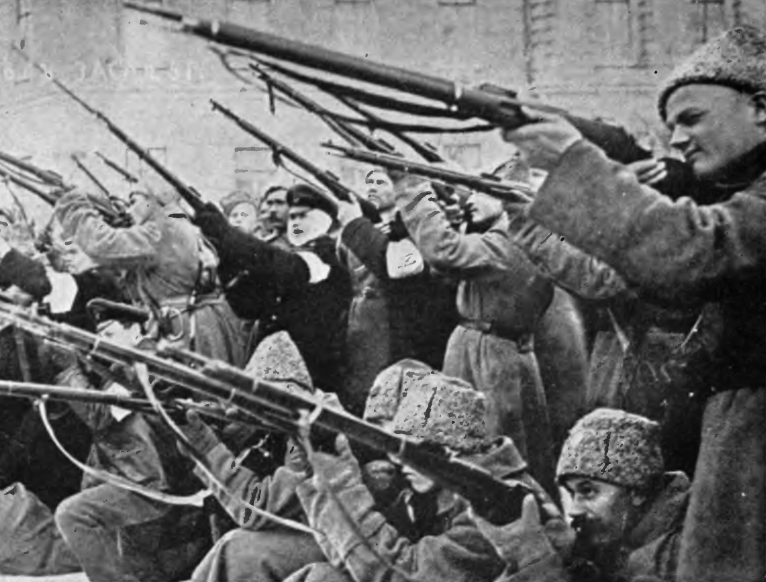Rebel soldiers during the February Revolution
