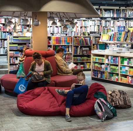 Inside a modern library