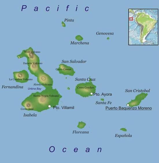 Map of the Galapagos Islands
