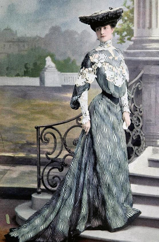A French woman wearing a formal dress in 1903