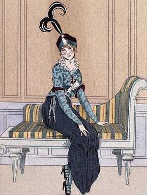 A woman wearing the latest fashions in 1913