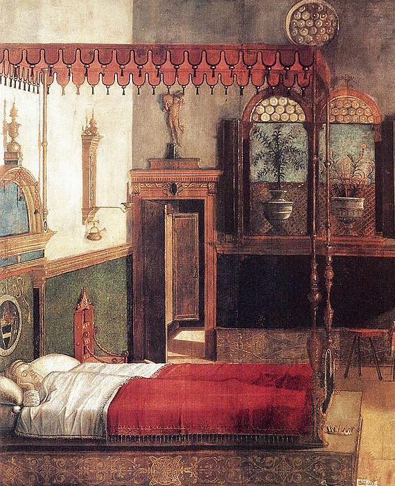 A four-poster bed from around 1500