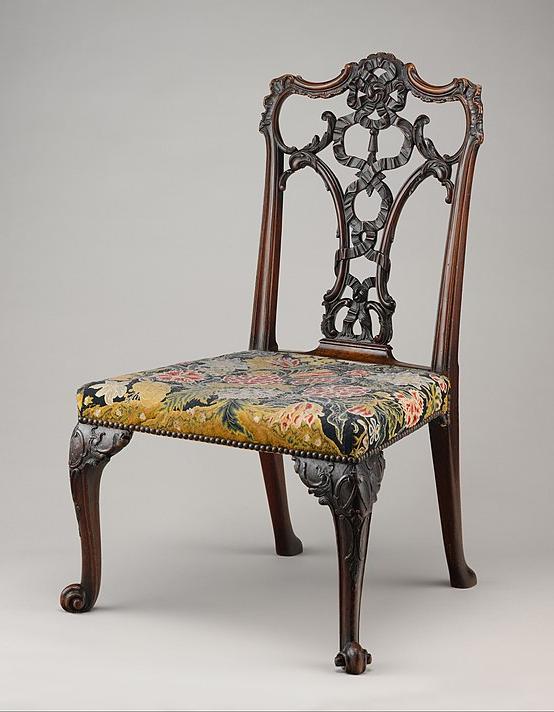 A "ribband-back" chair by Thomas Chippendale
