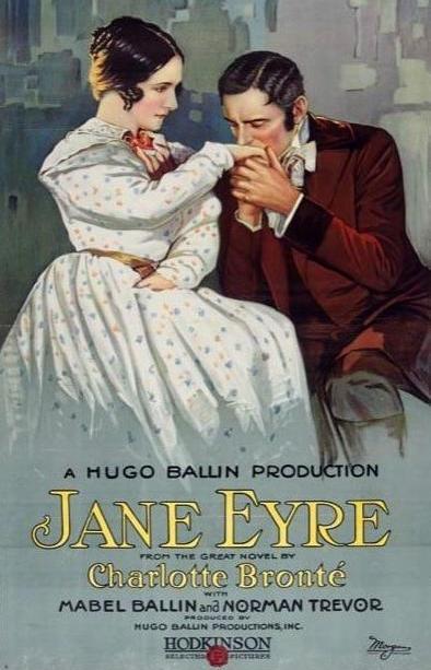 A poster for the 1921 film production of "Jane Eyre"