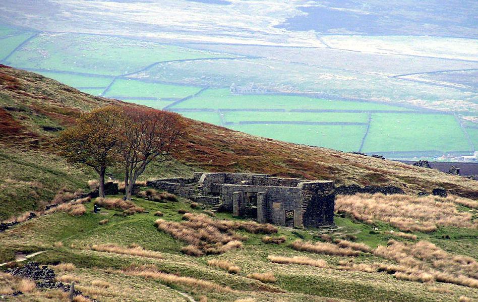 The ruins of Top Withens, a house on Haworth moor that may have inspired Emily Brontë's novel "Wuthering Heights".