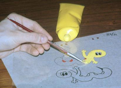 Hand-painting for cel animation