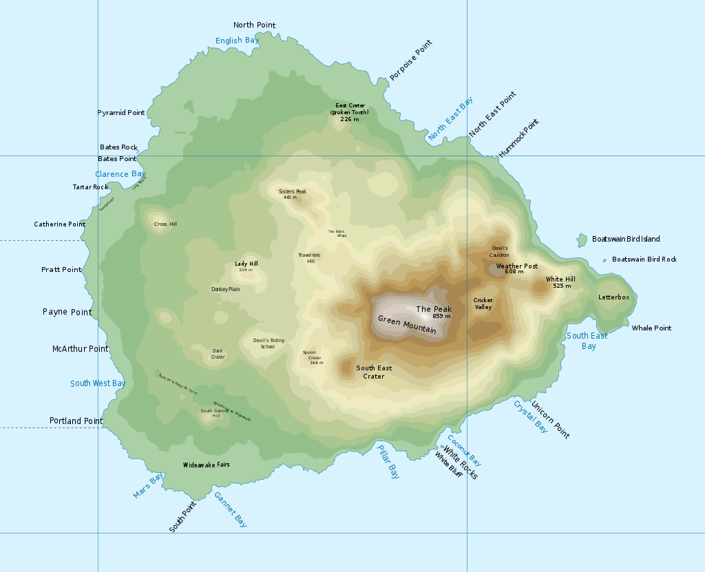 Map of Ascension Island