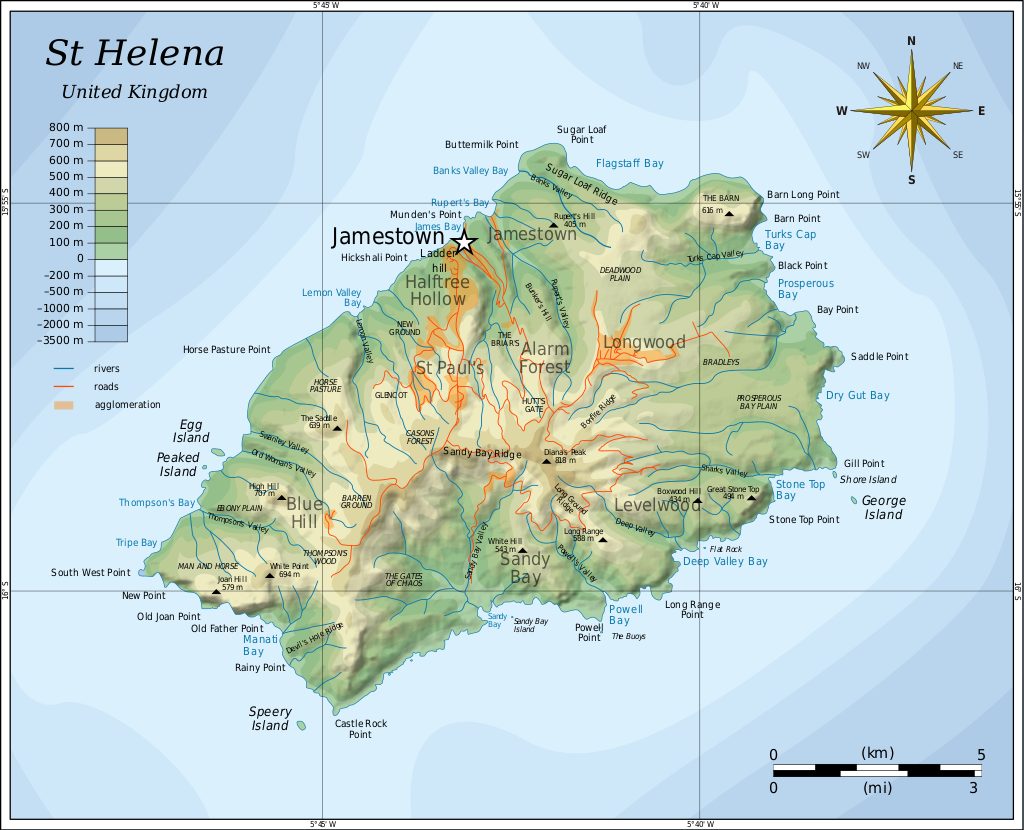 Map of Saint Helena