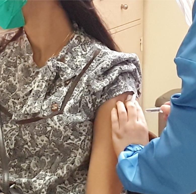 A volunteer in the trial of a Covid-19 vaccine