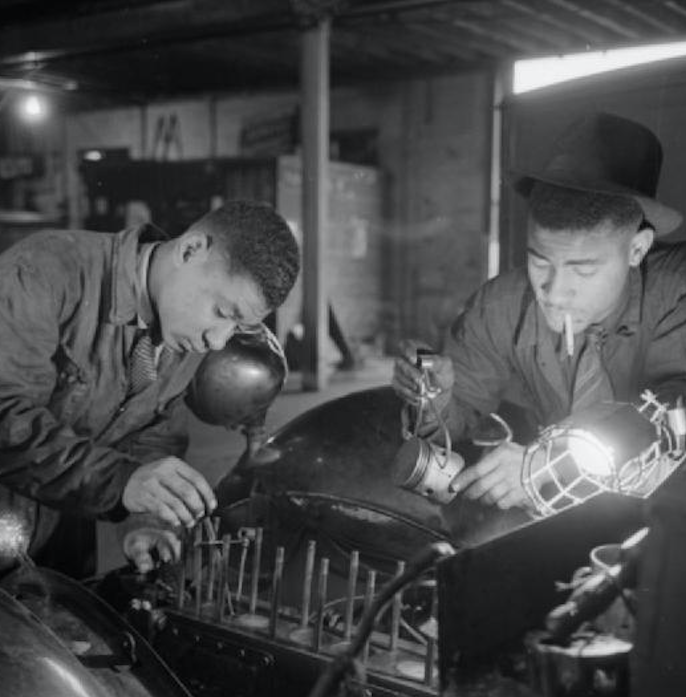 West Indian workers in a British car factory, 1941