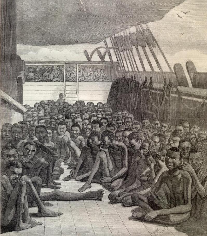 African captives on board a slave ship