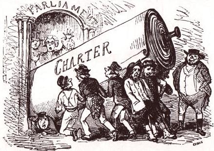 A cartoon about the Chartist petition of 1842