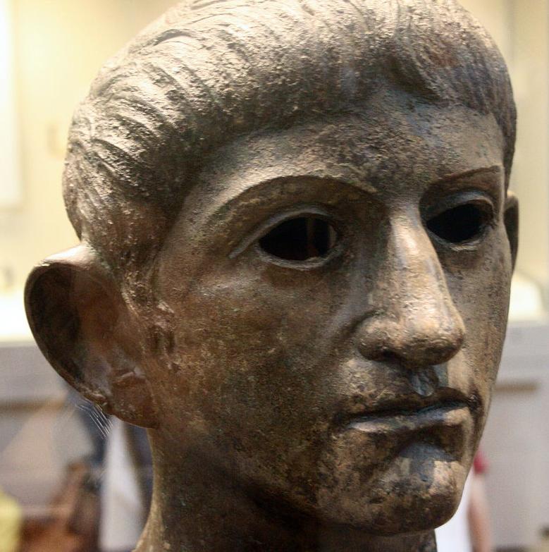 The severed head of the statue of Claudius