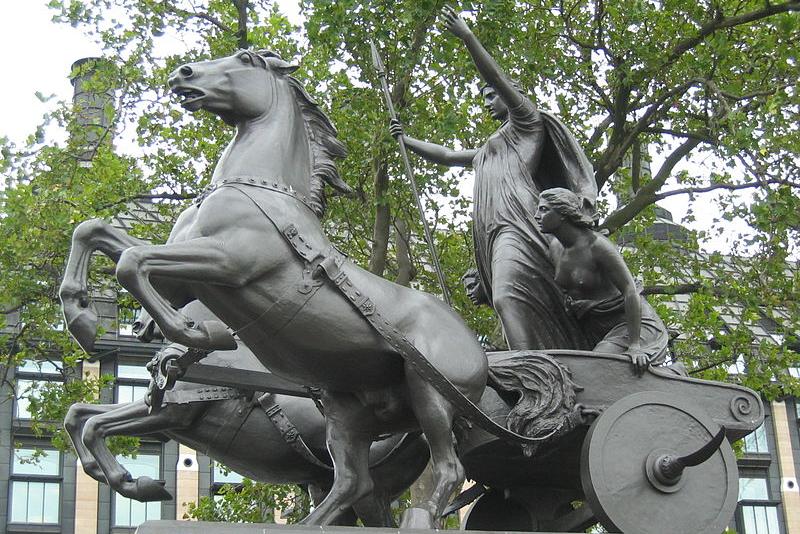 Statue of “Boadicea and Her Daughters” (1902) in London
