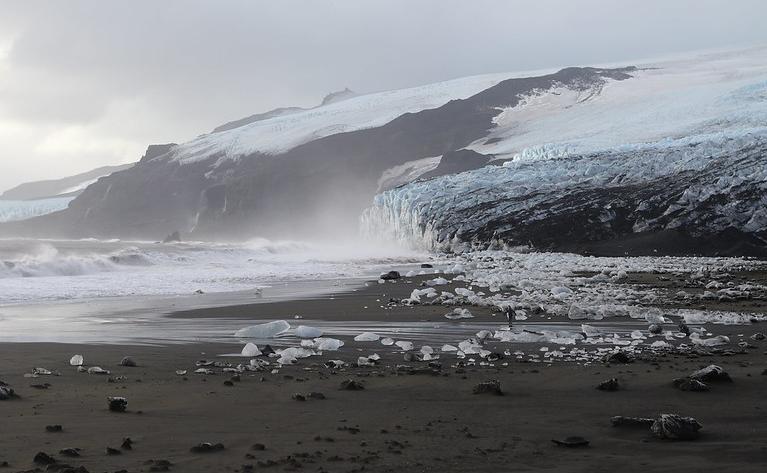 The icy landscape of Heard Island