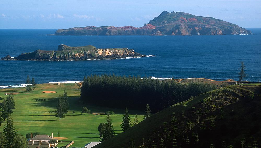 View from Norfolk Island across to Phillip Island