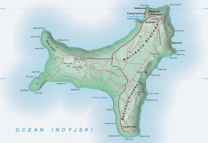 Map of Christmas Island