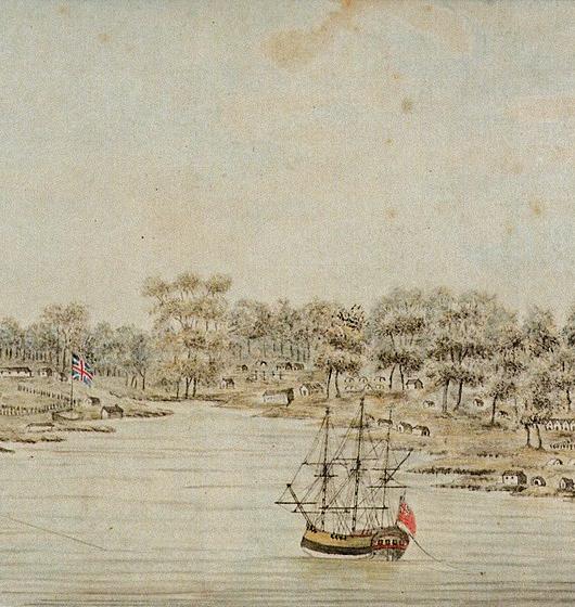 A painting of Sydney Cove and Port Jackson in 1788
