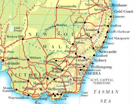 Map of New South Wales