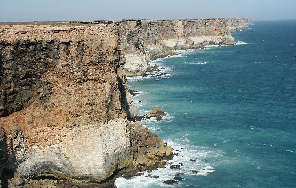 Level cliffs along the coast of the Great Australian Bight