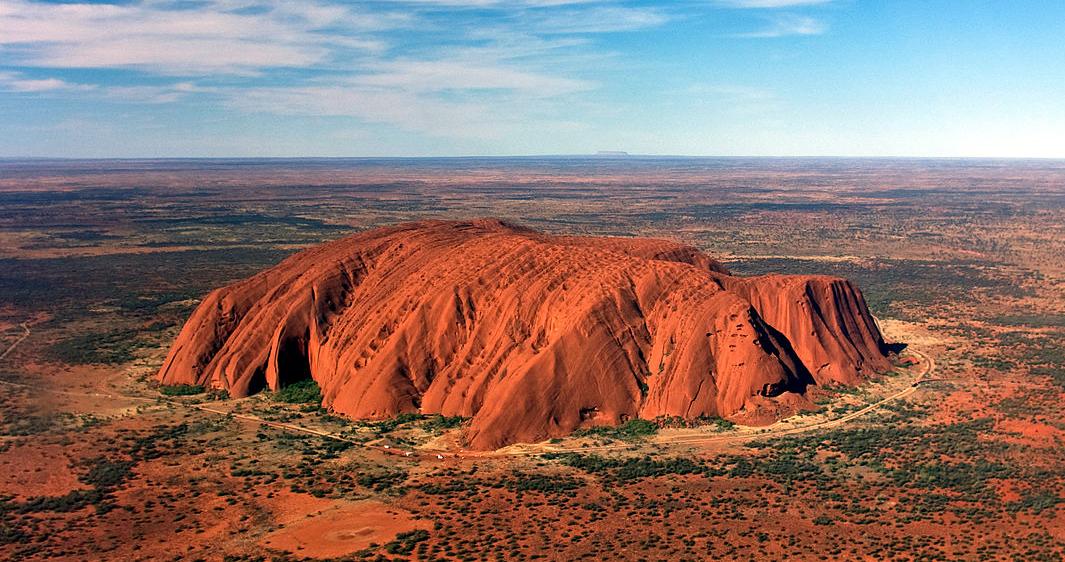 Aerial view of Uluru