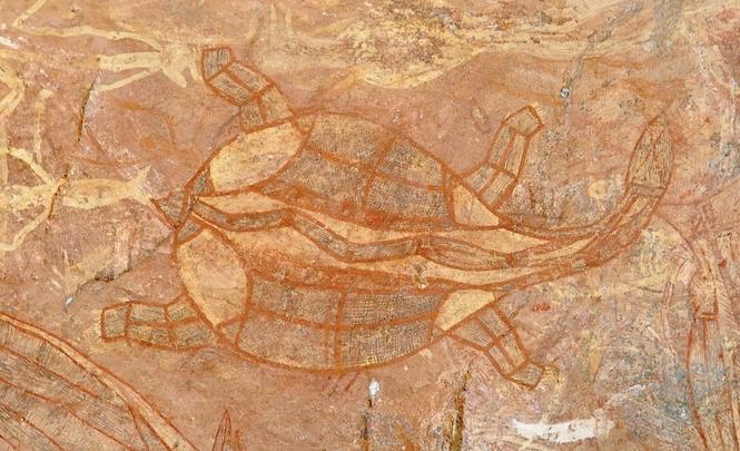 Aboriginal rock painting at Ubirr