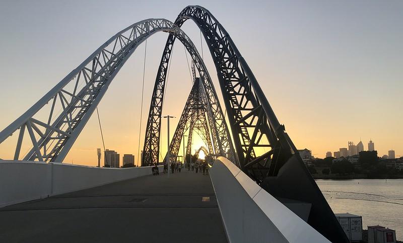 Matagarup Bridge over the Swan River in Perth