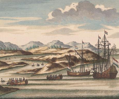 Dutch ships at the entrance to the Swan River, 1697