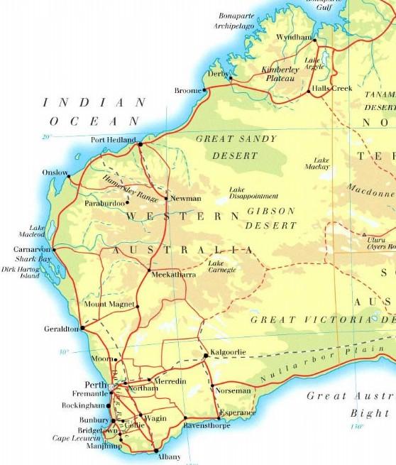 Map of Western Australia