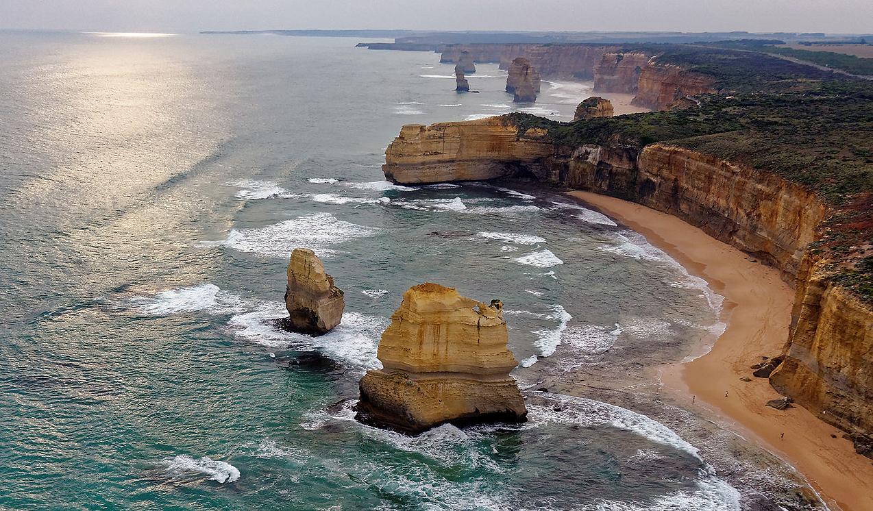 The Twelve Apostles, a group of limestone stacks