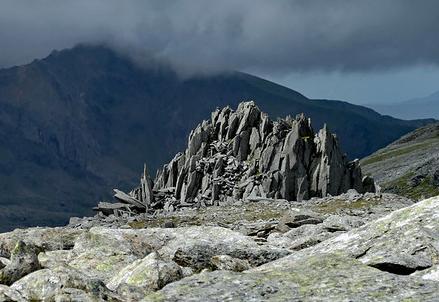 A rocky summit in Snowdonia, Wales