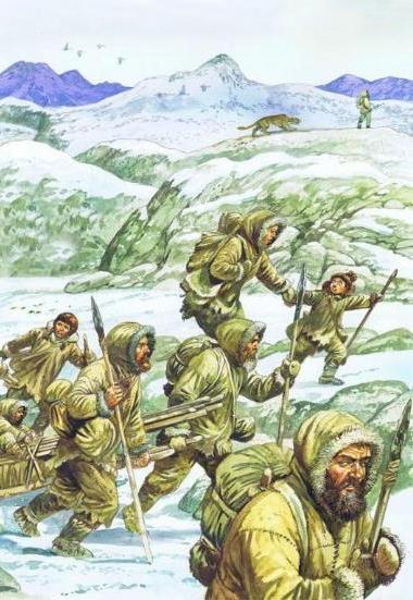 A band of modern Homo sapiens on the move