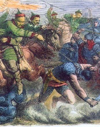 Hun warriors in battle