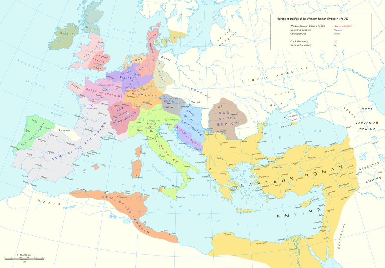 Germanic barbarian kingdoms and tribes, 476