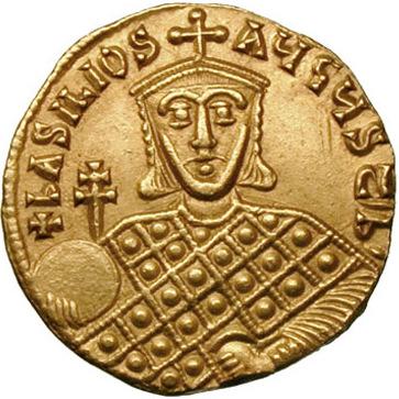 Basil I on a coin dated 882
