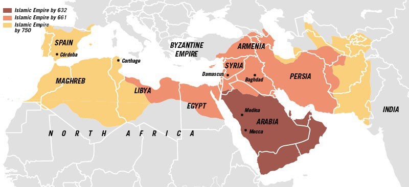 Growth of the Islamic Empire, 632–750