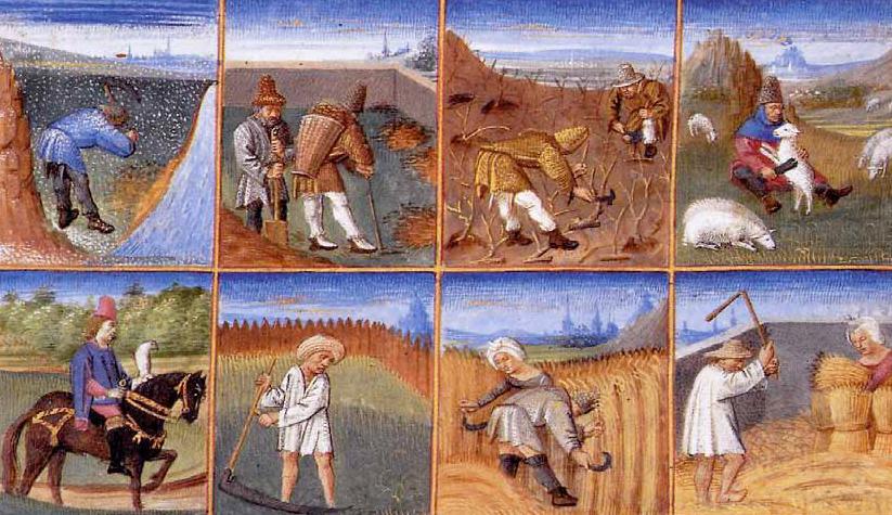 Monthly calendar of peasant farmworkers' tasks